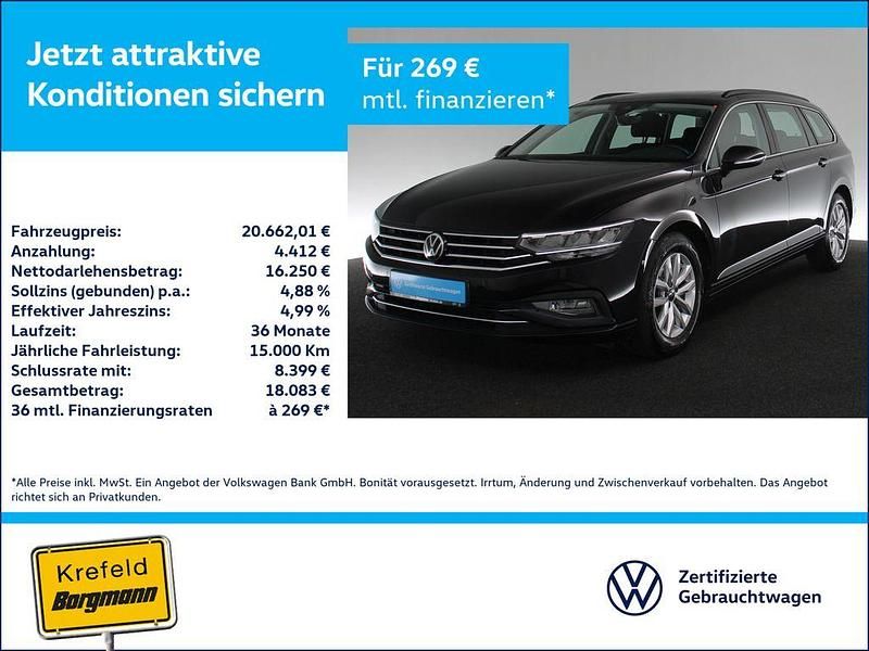 Schwarz Gebraucht 2021 VW Passat Business Kombi | 20.662 € (Guter Preis) - Bild 1/4