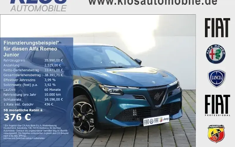 Neu Alfa Romeo Junior 145 PS (106 kW) 2026 Blau SUV