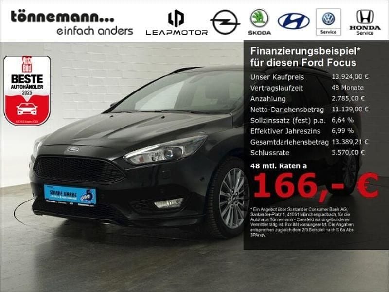 Schwarz Gebraucht 2018 Ford Focus ST-Line Kombi | 13.924 € (Guter Preis) - Bild 1/4
