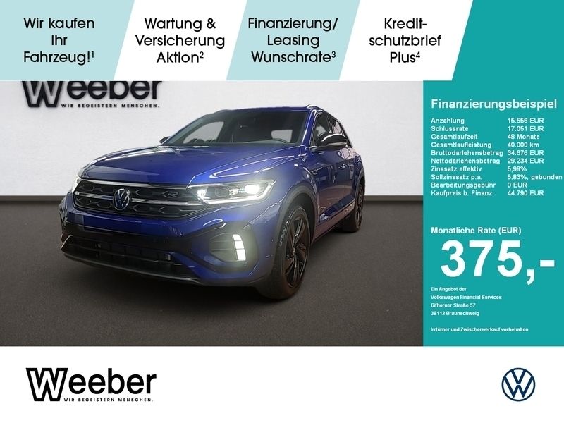 Blau Gebraucht 2022 VW T-Roc R-line SUV | 44.790 € - Bild 1/4