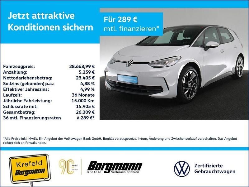 Gebraucht VW ID.3 Pro Performance 150 kW (204 PS) 2023 Weiss / gletscherweiss Kleinwagen