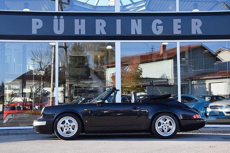 Schwarz Gebraucht 1989 Porsche 911 Carrera 4 Cabriolet Cabrio | 74.900 € - Bild 1/4