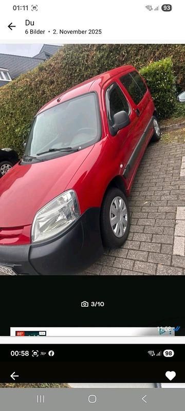 Gebraucht Peugeot Partner 75 PS (55 kW) 2002 Rot Van / Kleinbus