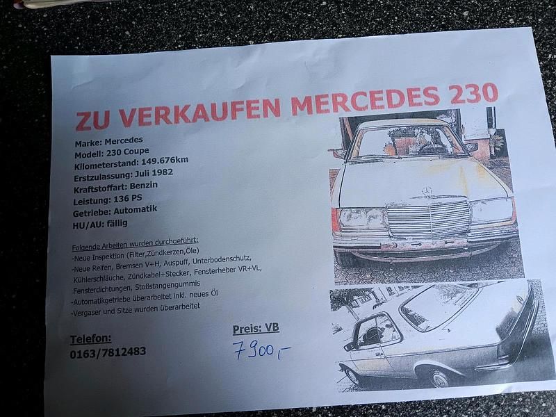 Grün Gebraucht 1982 Mercedes 230 Coupé | 7.900 € - Bild 1/4