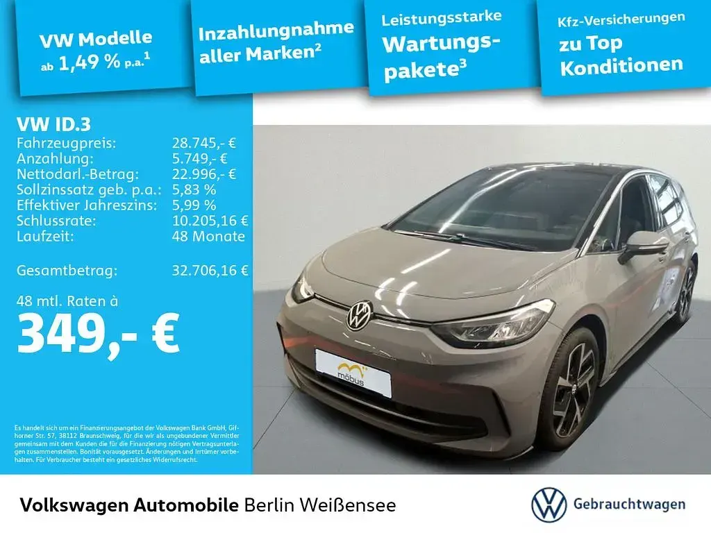 Gebraucht VW ID.3 Pro 150 kW (204 PS) 2024 Mondsteingrau/schwarz Kleinwagen