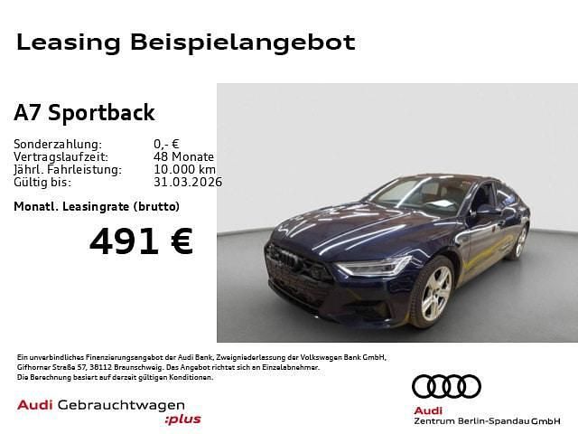 Firmamentblau metallic Gebraucht 2025 Audi A7 Sportback Ambiente Kleinwagen | 54.379 € - Bild 1/4