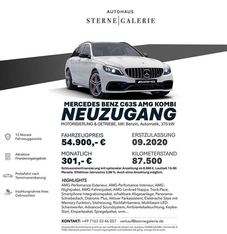 Gebraucht Mercedes C63 AMG AMG 510 PS (375 kW) 2020 Weiß Limousine