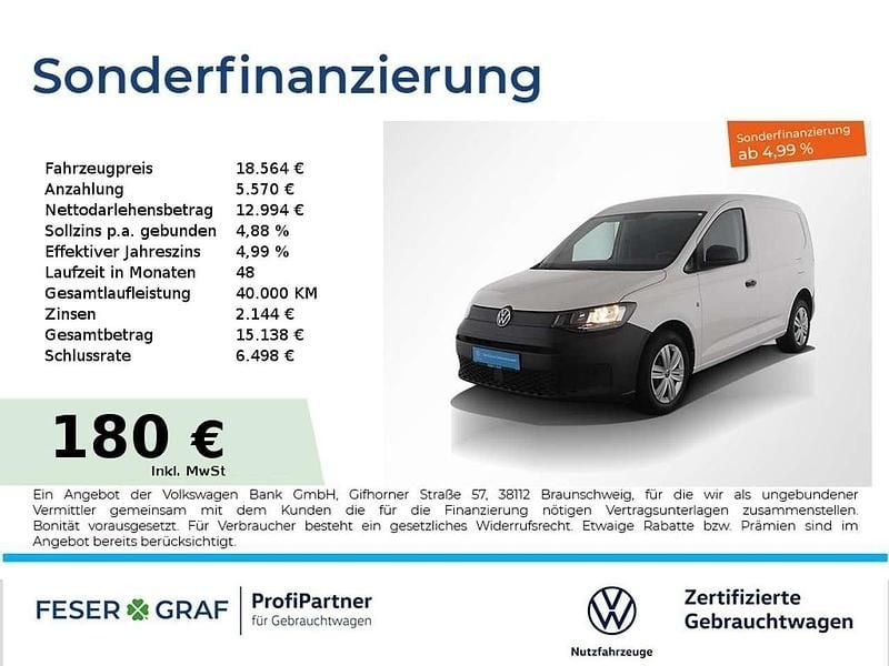 Gebraucht VW Caddy 102 PS (75 kW) 2021 Candyweiß Van / Kleinbus