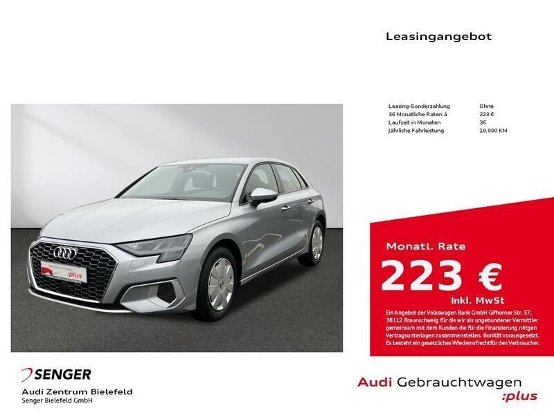 Silber Gebraucht 2024 Audi A3 Sportback Advanced Plus Limousine | 26.880 € (Superpreis) - Bild 1/4