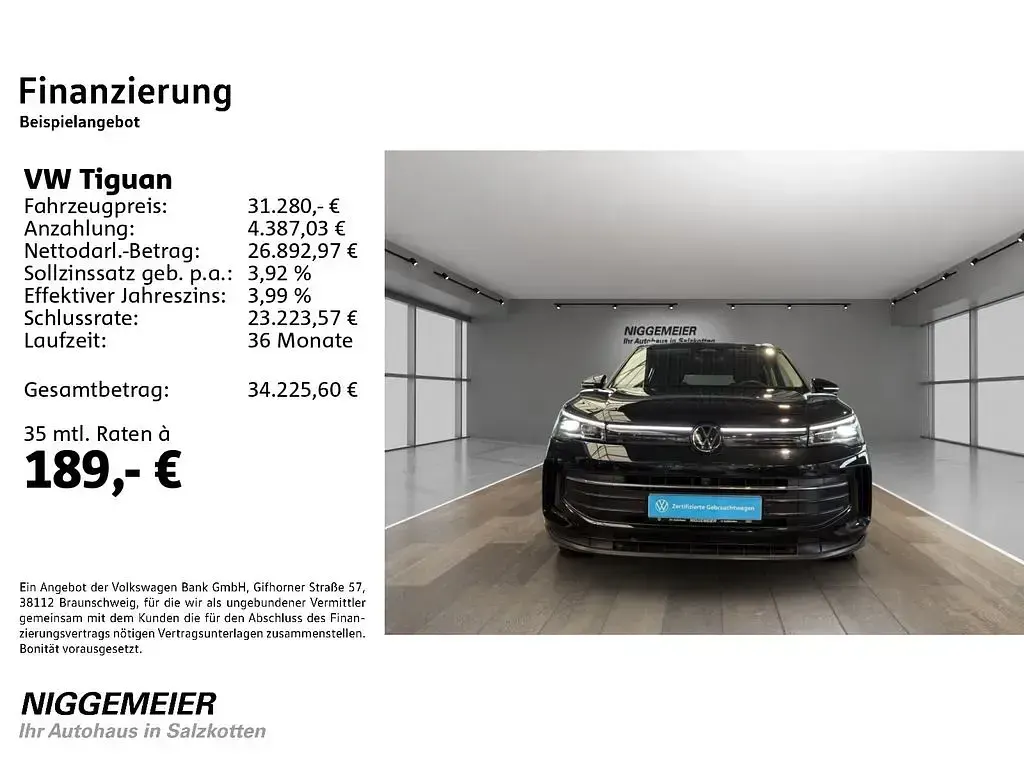 Usata VW Tiguan Goal 131 CV (96 kW) 2025 Nero SUV