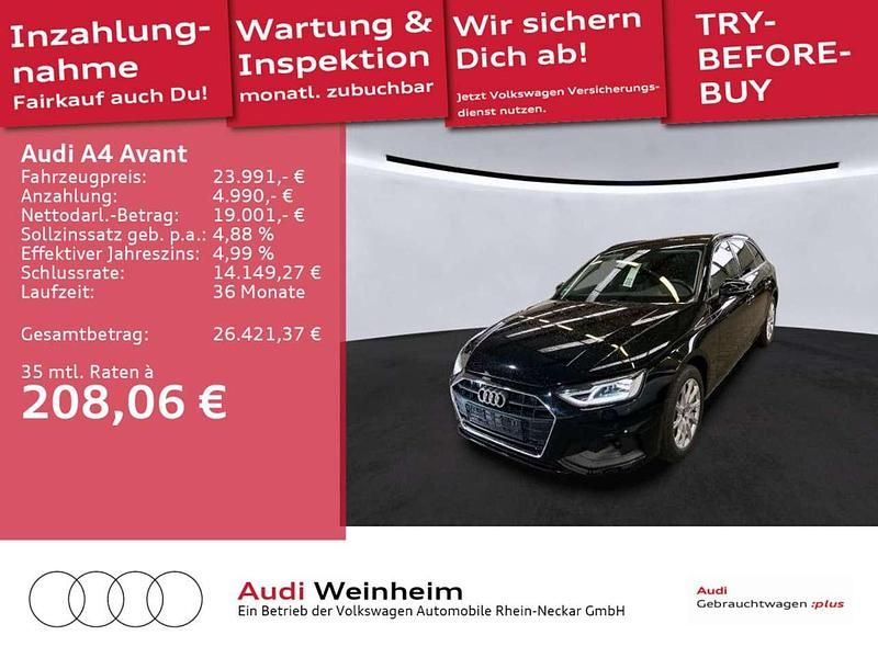 Mythosschwarz metallic Gebraucht 2022 Audi A4 Kombi | 23.991 € (Superpreis) - Bild 1/2