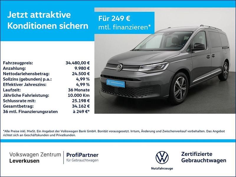 Indium grau Gebraucht 2024 VW Caddy Maxi Style Van / Kleinbus | 34.480 € (Superpreis) - Bild 1/4