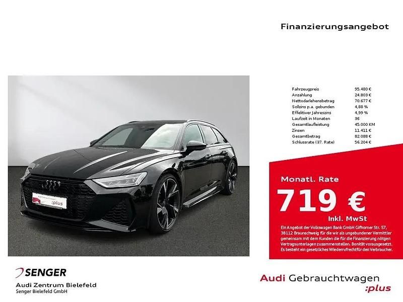 Mythosschwarz metallic Gebraucht 2023 Audi RS6 Performance Kombi | 95.480 € - Bild 1/1