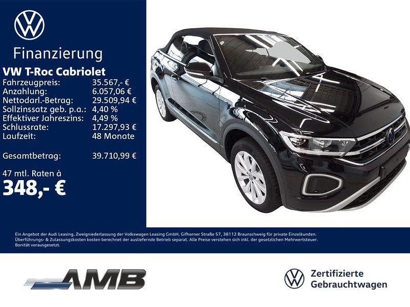 Deep black perleffekt/schwarz Gebraucht 2025 VW T-Roc Cabriolet Style Cabrio | 34.870 € (Fairer Preis) - Bild 1/3