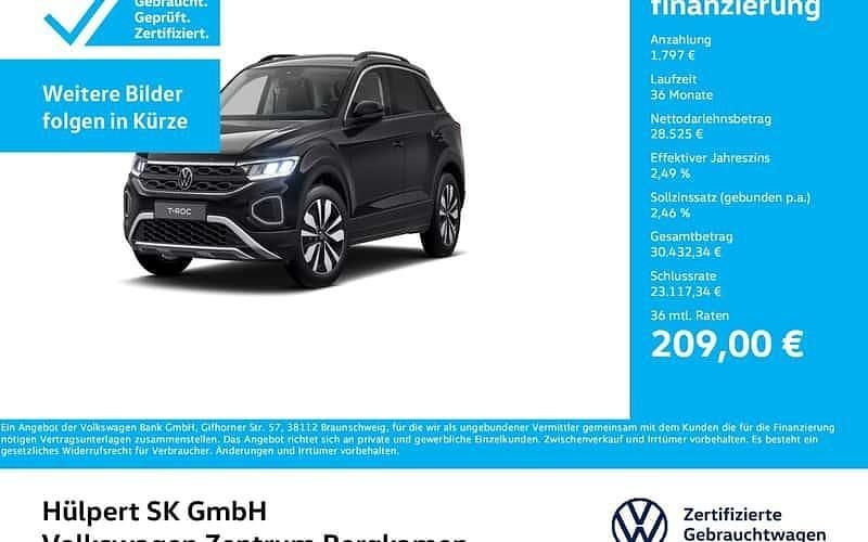 Schwarz Gebraucht 2025 VW T-Roc Goal SUV | 30.322 € (Superpreis) - Bild 1/4