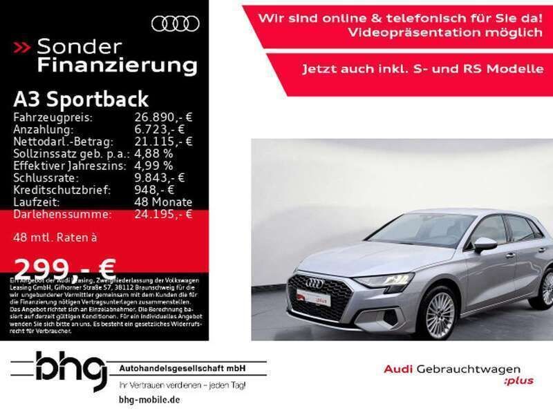 Florettsilber metallic Gebraucht 2024 Audi A3 Advanced Plus Limousine | 28.960 € (Fairer Preis) - Bild 1/4