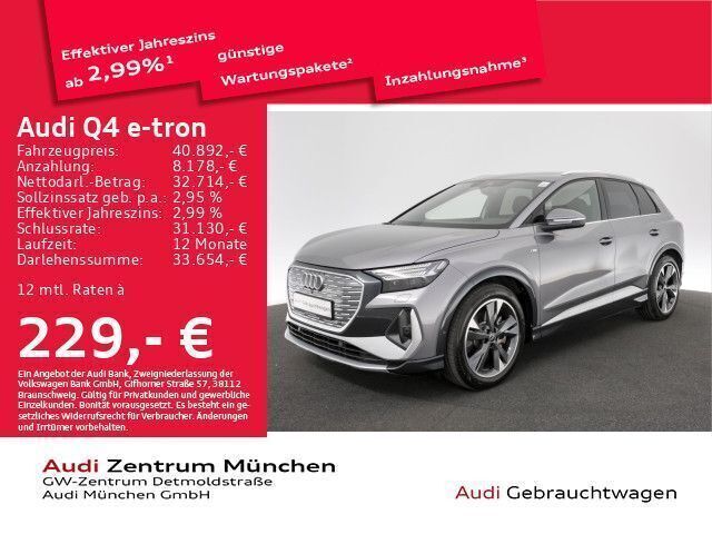 Taifungrau metallic Gebraucht 2023 Audi Q4 e-tron Ambiente SUV | 40.892 € (Guter Preis) - Bild 1/2