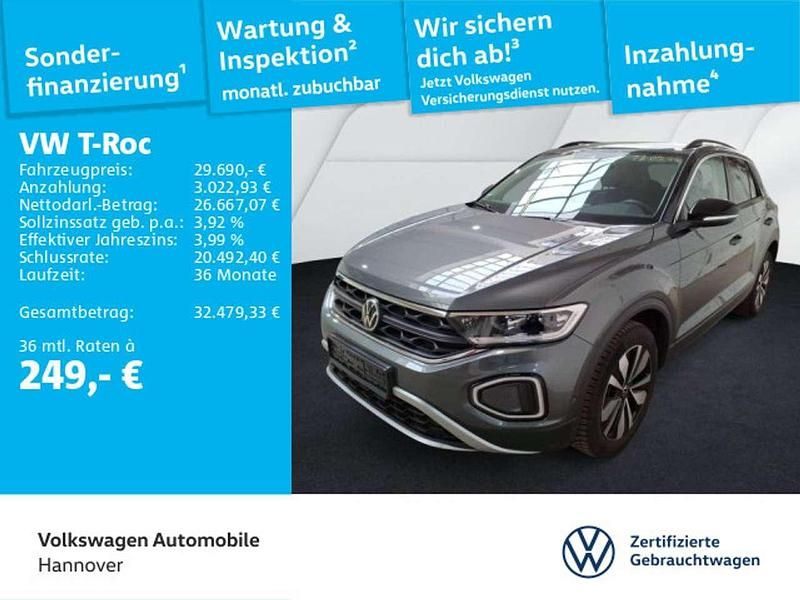 Indiumgrau metallic/schwarz Gebraucht 2025 VW T-Roc Goal SUV | 28.980 € (Superpreis) - Bild 1/3