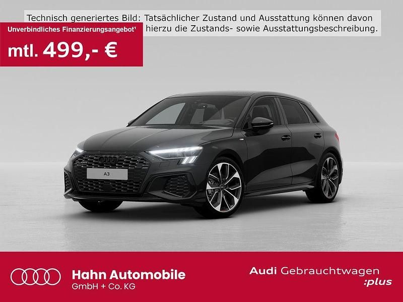 Schwarz Gebraucht 2024 Audi A3 Sportback S-Line Limousine | 47.430 € (Etwas zu teuer) - Bild 1/3