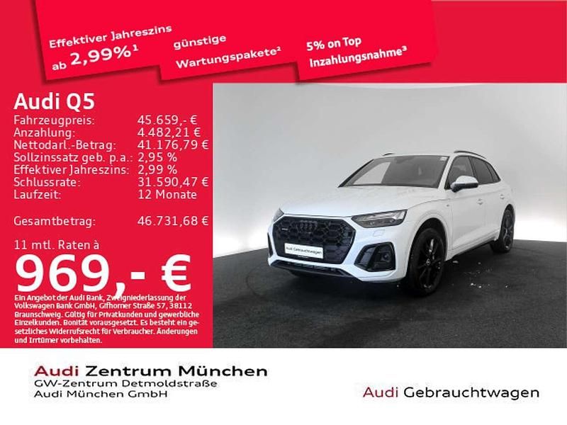 Gletscherweiß metallic Gebraucht 2022 Audi Q5 Ambiente SUV | 45.659 € (Teuer) - Bild 1/1