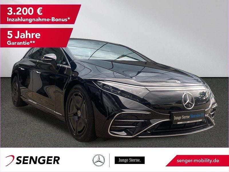 Lack obsidianschwarz Gebraucht 2022 Mercedes EQS450+ AMG Limousine | 59.960 € (Superpreis) - Bild 1/4