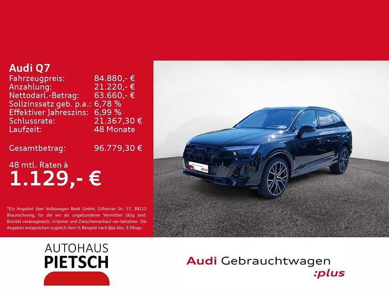 Schwarz Gebraucht 2024 Audi Q7 S-Line SUV | 88.770 € - Bild 1/4