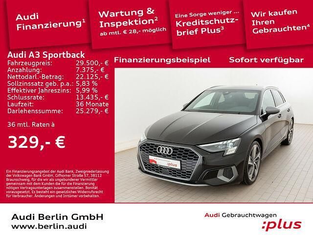 Mythosschwarz metallic Gebraucht 2021 Audi A3 Ambiente Limousine | 29.500 € (Teuer) - Bild 1/2