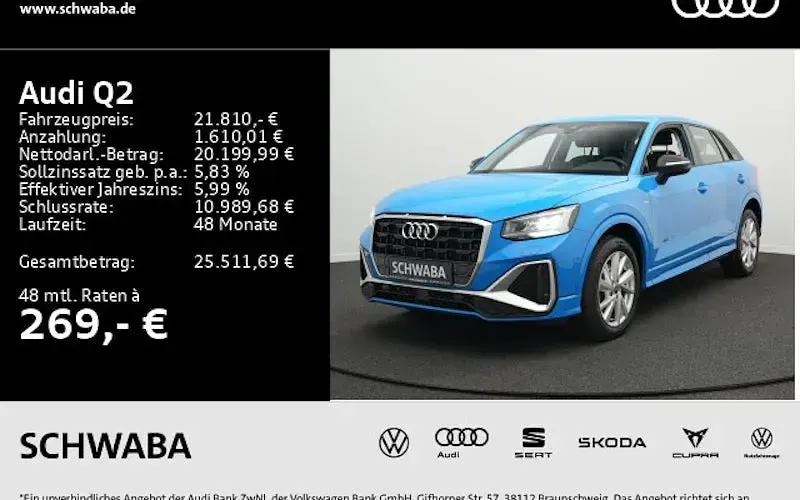 Gebraucht Audi Q2 S-Line 150 PS (110 kW) 2022 Turboblau SUV