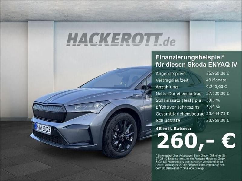 Grau Gebraucht 2022 Skoda Enyaq iV SportLine SUV | 36.960 € (Guter Preis) - Bild 1/4
