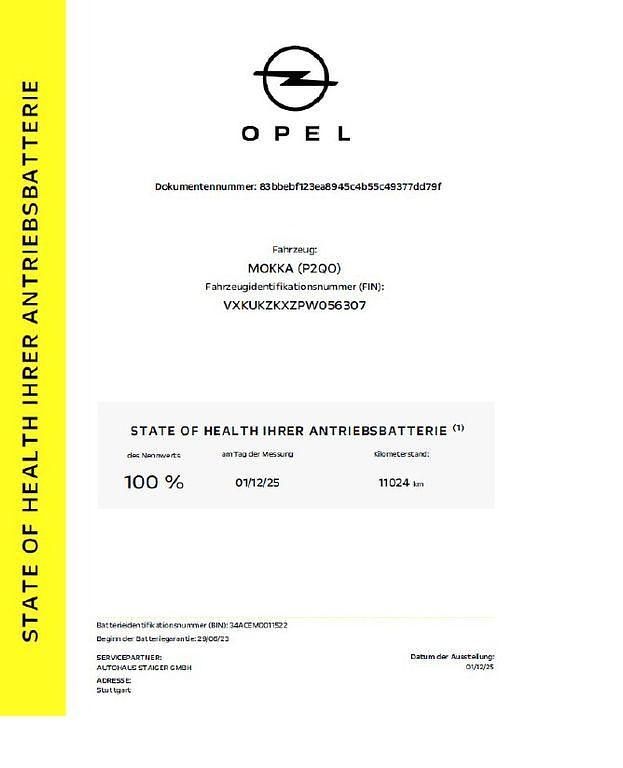 Gebraucht Opel Mokka-e Elegance 100 kW (136 PS) 2023 Lackierung schwarz perla nera/ SUV