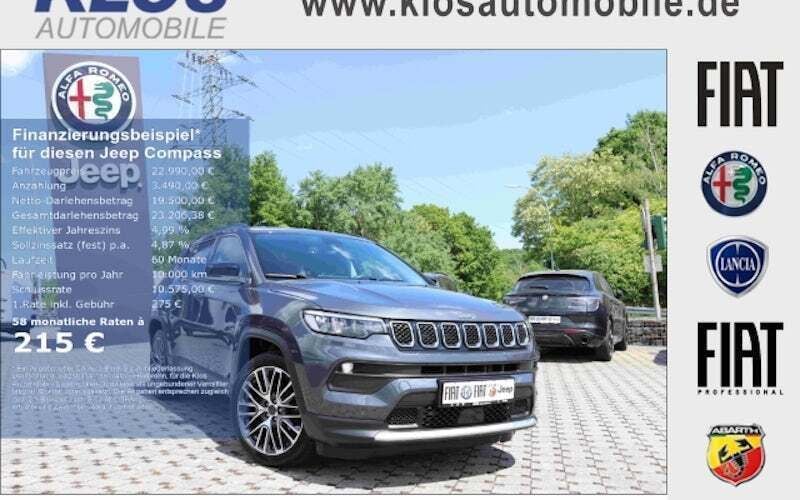 Grau Gebraucht 2021 Jeep Compass Limited SUV | 22.990 € (Teuer) - Bild 1/4