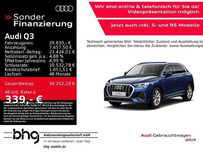 Navarrablau metallic Gebraucht 2022 Audi Q3 S-Line SUV | 29.830 € (Superpreis) - Bild 1/4