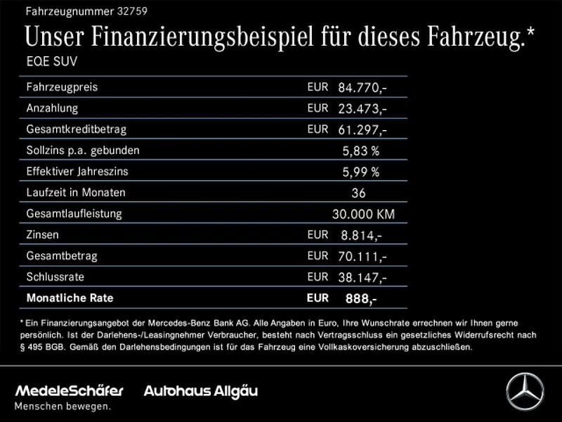 Unilack polarweiß Gebraucht 2024 Mercedes EQE AMG 43 AMG SUV | 84.769 € (Fairer Preis) - Bild 1/2