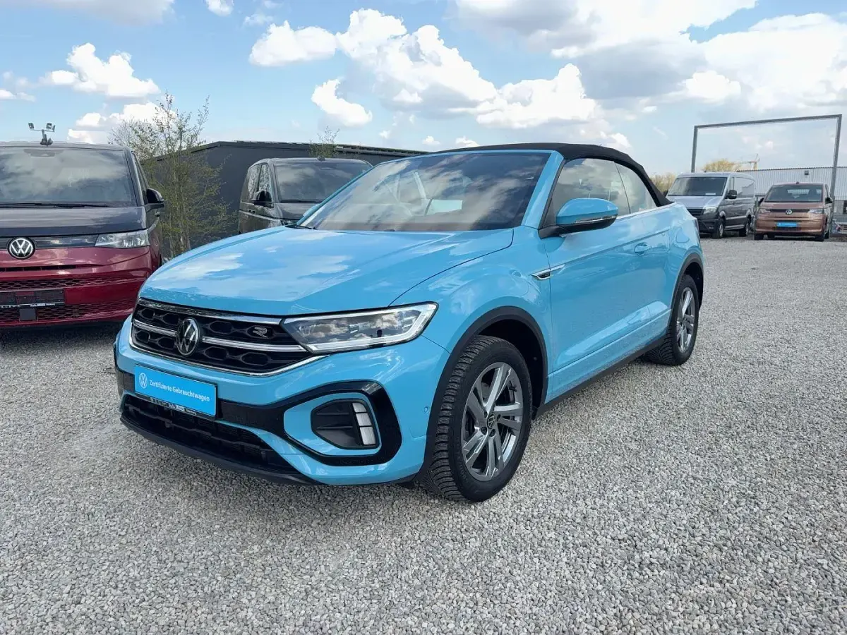 Gebraucht VW T-Roc Cabriolet R-line 150 PS (110 kW) 2024 Teal blue schwarz Cabrio