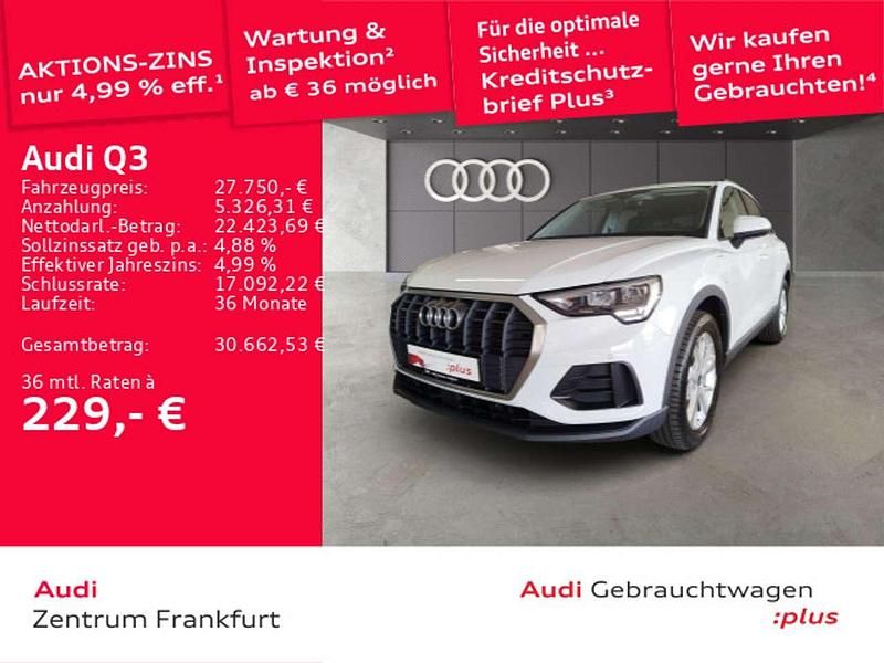 Gletscherweiß metallic Gebraucht 2022 Audi Q3 Sport SUV | 26.990 € (Guter Preis) - Bild 1/2
