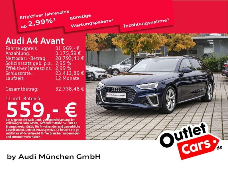 Navarrablau metallic Gebraucht 2022 Audi A4 S-Line Kombi | 31.969 € (Fairer Preis) - Bild 1/1