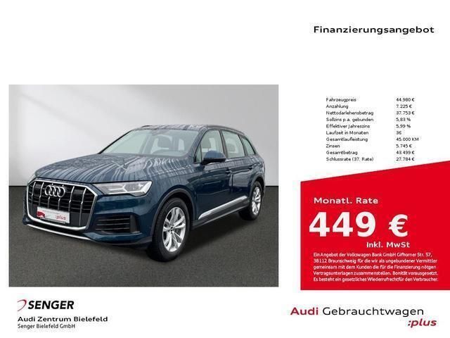 Galaxisblau metallic Gebraucht 2021 Audi Q7 Comfort SUV | 45.880 € (Superpreis) - Bild 1/4