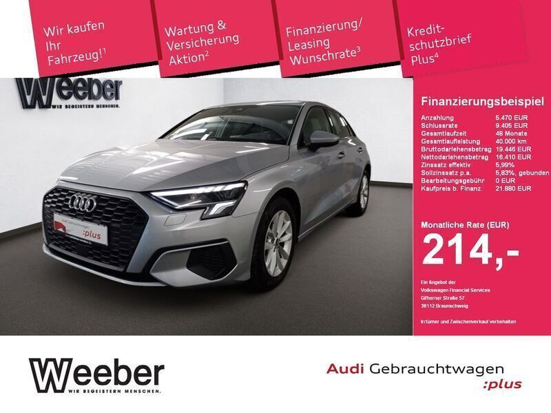Florettsilber (metallic) Gebraucht 2021 Audi A3 Sportback Business Limousine | 24.190 € (Fairer Preis) - Bild 1/4