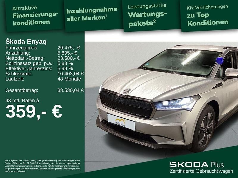 Brillantsilber metallic Gebraucht 2024 Skoda Enyaq iV Loft SUV | 29.475 € (Superpreis) - Bild 1/4