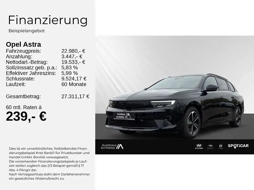 Gebraucht Opel Astra S 131 PS (96 kW) 2025 Lackierung schwarz perla nera/ Kombi
