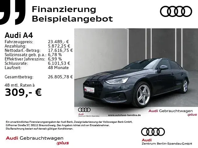 Occasion Audi A4 Ambiente 204 ch (150 kW) 2021 Gris Berline