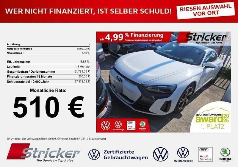 Weiß Gebraucht 2023 Audi e-tron GT quattro Sport Limousine | 50.949 € - Bild 1/3
