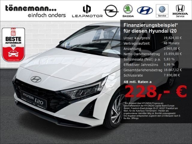 Weiss Gebraucht 2024 Hyundai i20 Prime Kleinwagen | 20.324 € (Guter Preis) - Bild 1/3