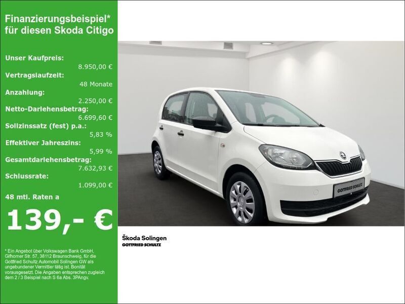 Weiß Gebraucht 2018 Skoda Citigo Active Kleinwagen | 8.950 € (Etwas zu teuer) - Bild 1/4
