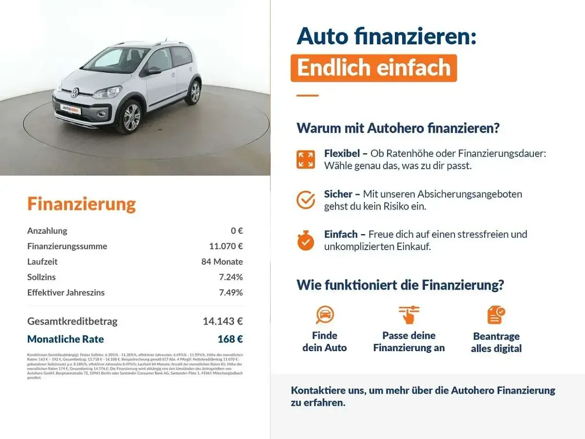 Gebraucht VW cross up! 75 PS (55 kW) 2017 White silver Kleinwagen