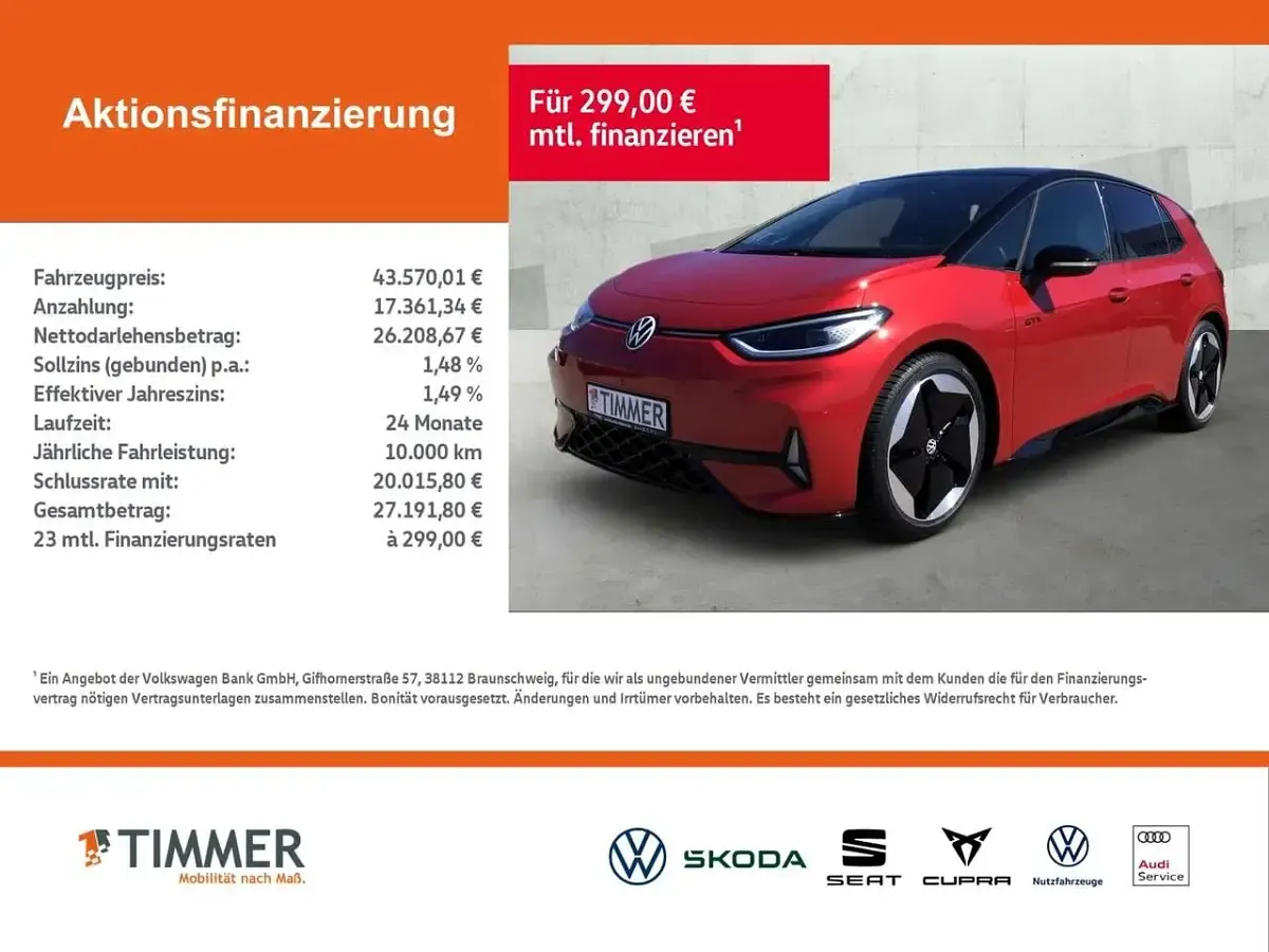 Gebraucht VW ID.3 GTX 210 kW (286 PS) 2025 Rot Kleinwagen