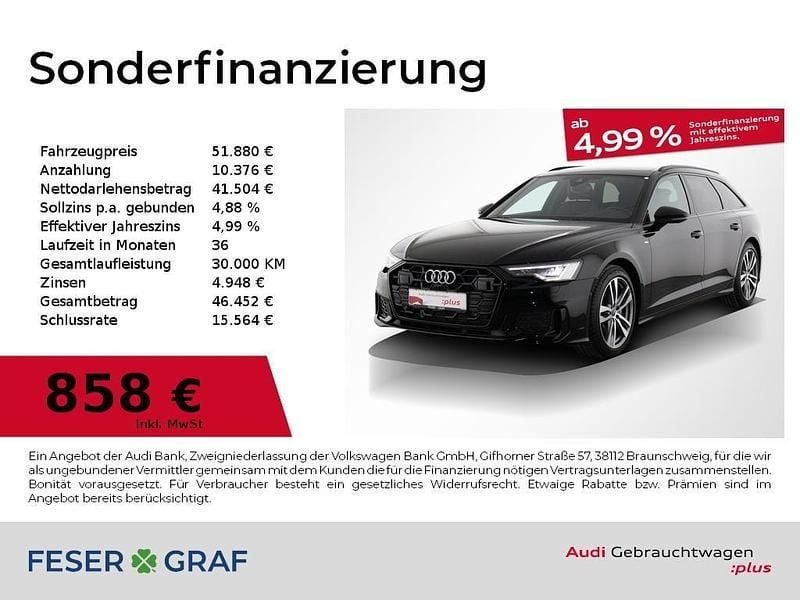 Gebraucht Audi A6 S-Line 204 PS (150 kW) 2025 Mythosschwarz metallic Kombi