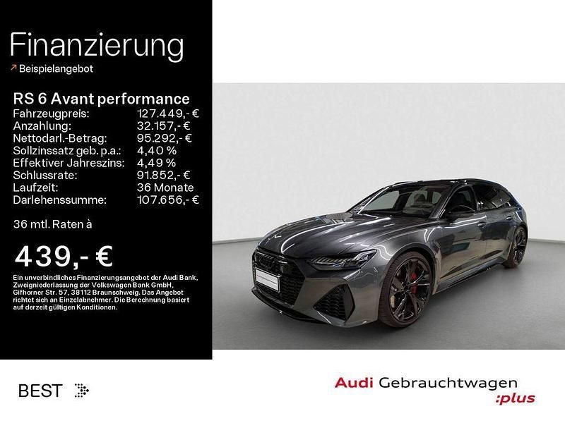 Daytonagrau perleffekt Gebraucht 2024 Audi RS6 Performance Kombi | 127.449 € - Bild 1/4