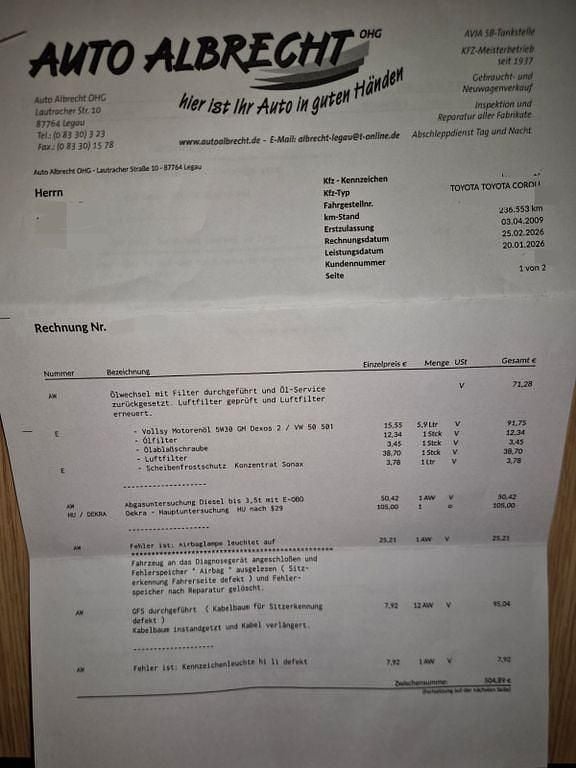 Gebraucht Toyota Corolla Verso Executive 177 PS (130 kW) 2009 Grau Van / Kleinbus