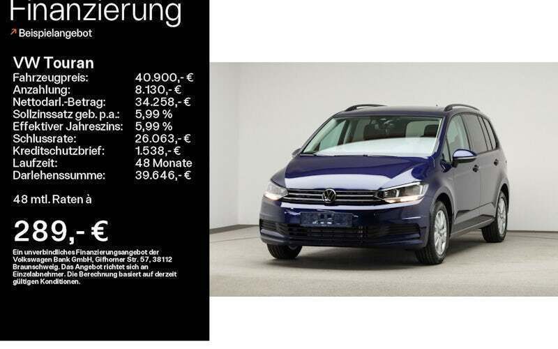Blau Neu 2025 VW Touran Comfortline Van / Kleinbus | 40.899 € (Teuer) - Bild 1/4